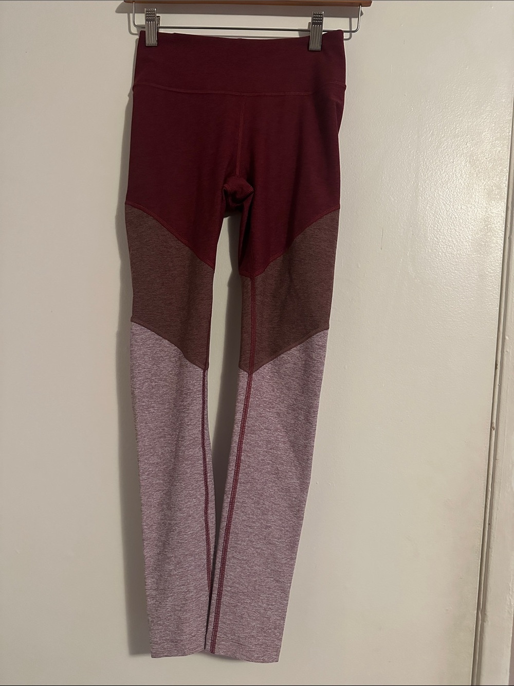 Outdoor Voices Burgundy Colorblock Leggings